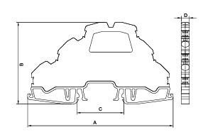 ONKA 1852 _  3 KATLI 2,5 mm2 KLEMENS TEKNİK ÇİZİMİ