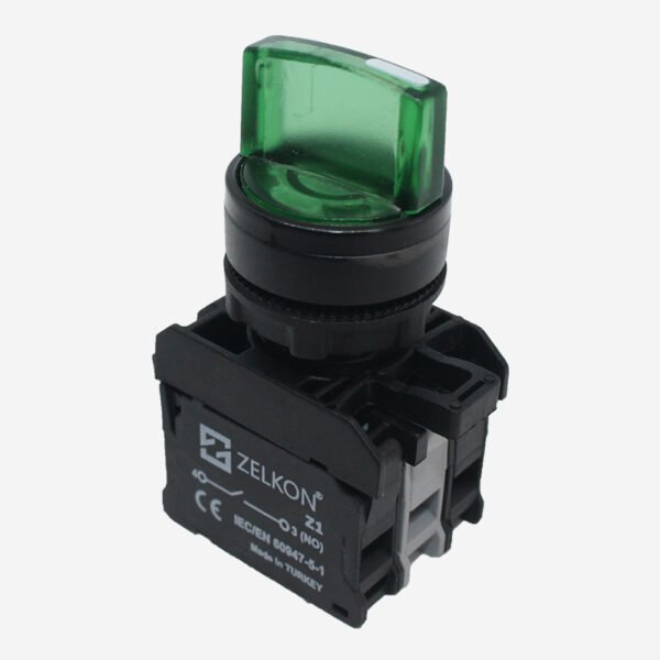 ZL-AK323L LEDLİ KALICI MANDAL BUTON 1-0-2 YEŞİL 220 VOLT